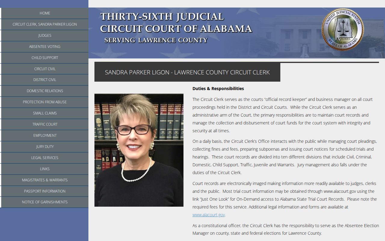 Official Lawrence County Circuit Clerk records page